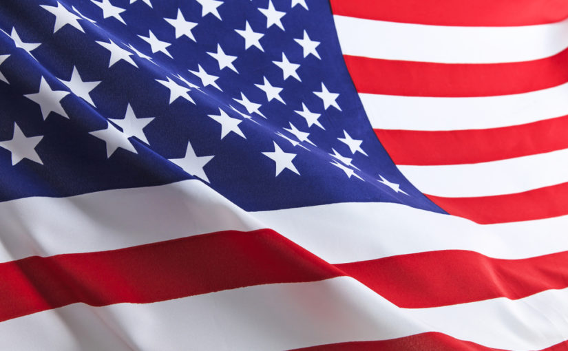 Bandera Eeuu Bandera De Estados Unidos Con Hexagrama De Lín 
